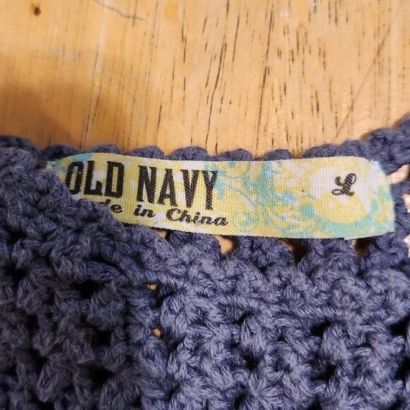 Vintage Y2k early 2000s Old Navy striped knit sheer tie front boho tank top - Picture 4 of 4